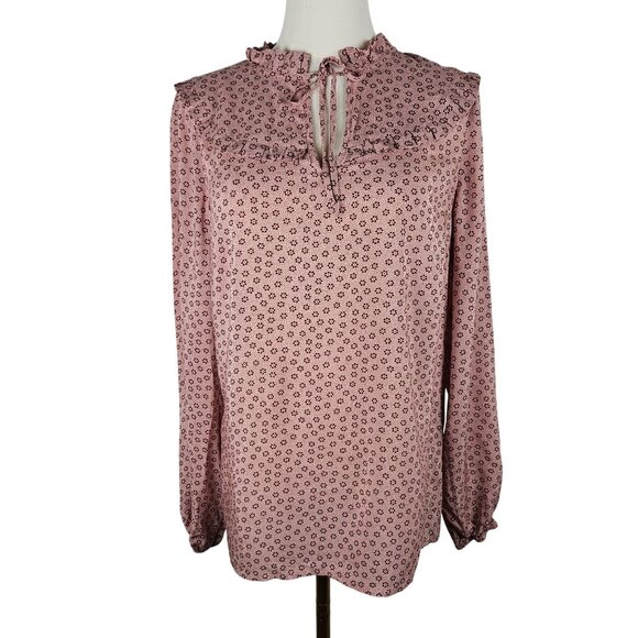 NWT! Boden Betsy Top Floral Print Ruffle Sz 6 Pink Long Sleeve Prairie Boho - Picture 3 of 13